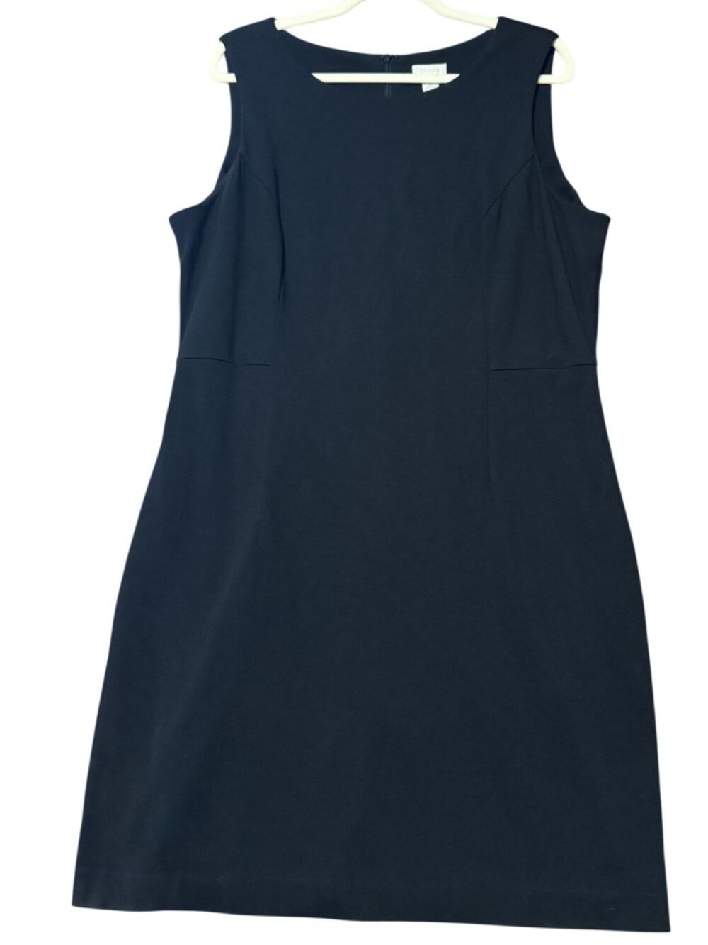 Chicos Black Sleeveless Sheath Dress Size 3 - XL Equivalent Fitted Stretch